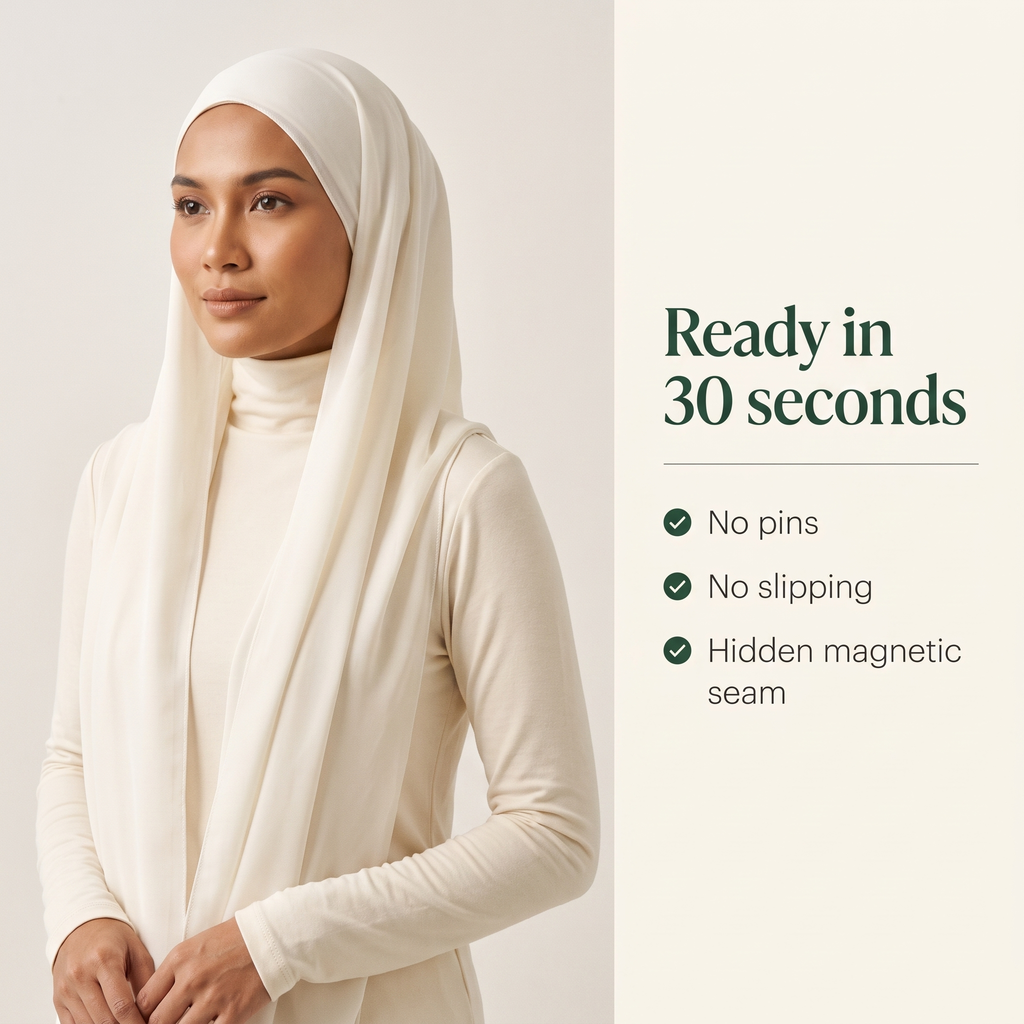 Yusra Hijab : Effortless & Hidden Seam™